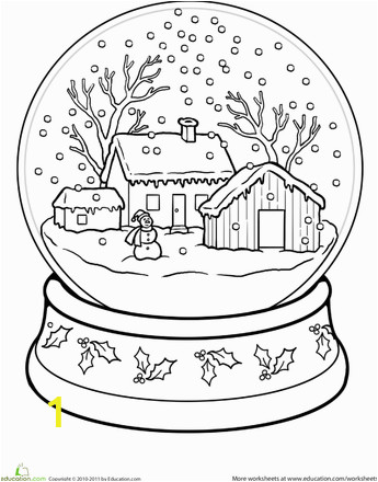 Snow Coloring Pages for toddlers Snow Globe Coloring Page