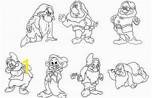Snow White and the Seven Dwarfs Coloring Pages Seven Dwarfs Drawing Writing Pinterest