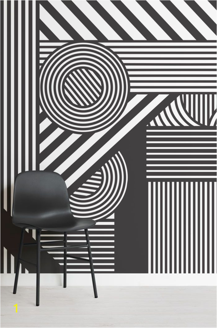 Snow White Wall Mural Geometric Black & White Wallpaper