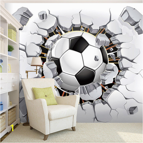 Soccer Ball Wall Mural Custom Wall Mural Wallpaper 3d soccer Sport Creative Art Wall Painting Livingroom Bedroom Tv Background Wallpaper Football Free 3d Wallpaper