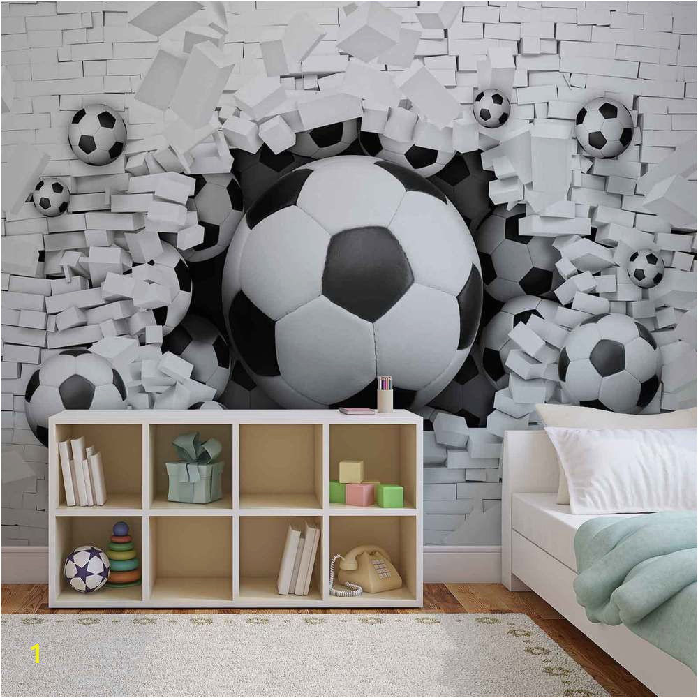 Soccer Ball Wall Mural Wall Mural Football Through the Wall Xxl Photo Wallpaper