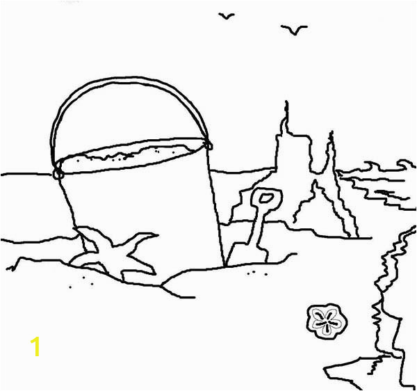 Sand Castle on the Beach Coloring Page