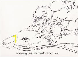 Spirited Away Coloring Pages Spirited Away Chihiro and Haku by Kimberly Castello