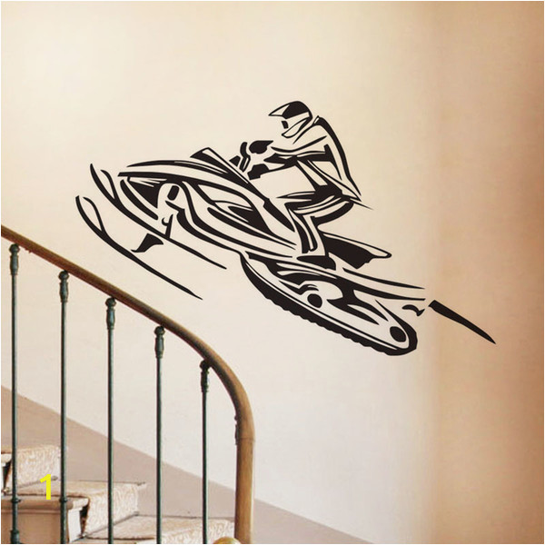 Sports Wall Murals Cheap Snowmobiles Wall Decals Vinyl Decorative Stickers Home Decor Winter Sports Wall Stickers for Kids Bedroom Decorations Wall Decal Wall Decal Adhesive
