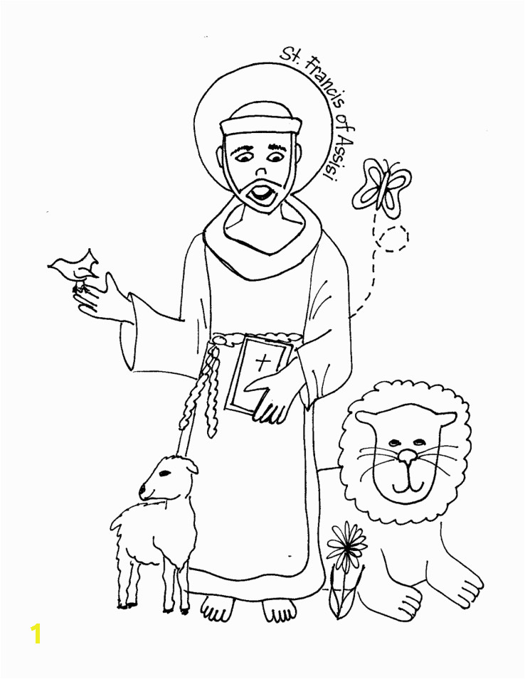St Francis Of Assisi Coloring Page Printable Sketch Coloring Page