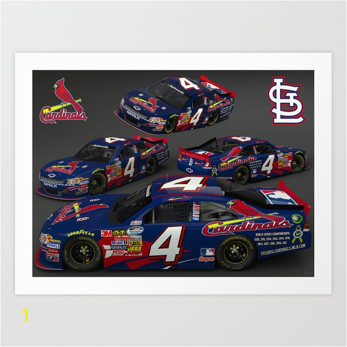 St Louis Cardinals Wall Mural St Louis Cardinal Nascar Car Art Print by Ernhrtfan