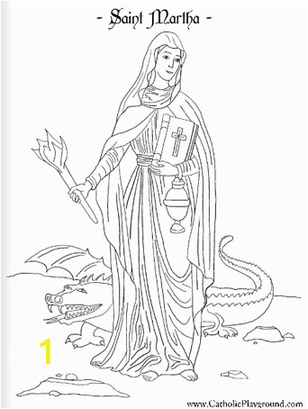 St Michael Coloring Page Saint Martha Catholic Coloring Page Feast Day is July 29