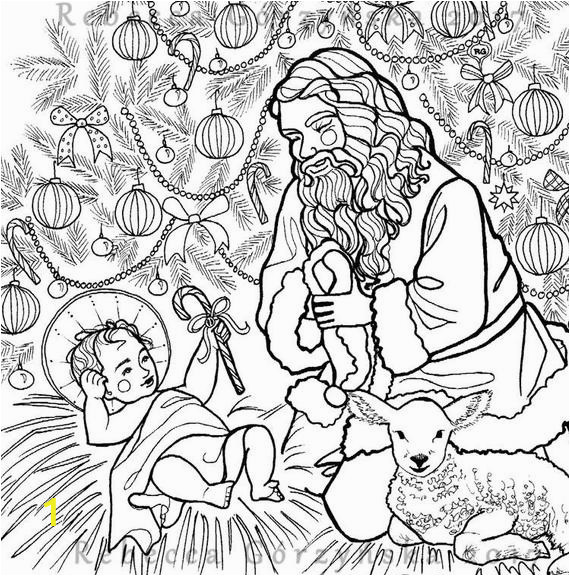 St Nicholas Coloring Page Kneeling Santa Coloring Page Christmas Tree Saint Nicholas Christ Child Baby Jesus Santa Claus Lamb Catholic Christian