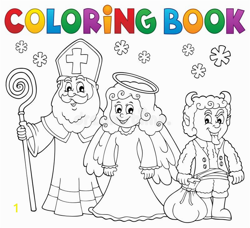 coloring book saint nicholas day theme eps vector illustration coloring book saint nicholas day theme