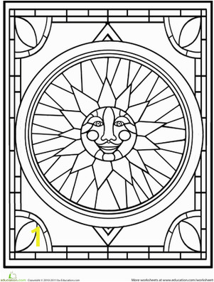 Stained Glass Window Coloring Pages Glass Free Clipart 71