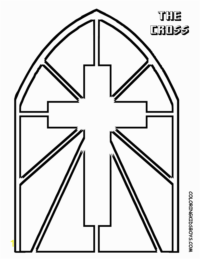 Stained Glass Window Coloring Pages Printable Stained Glass Cross Coloring Page