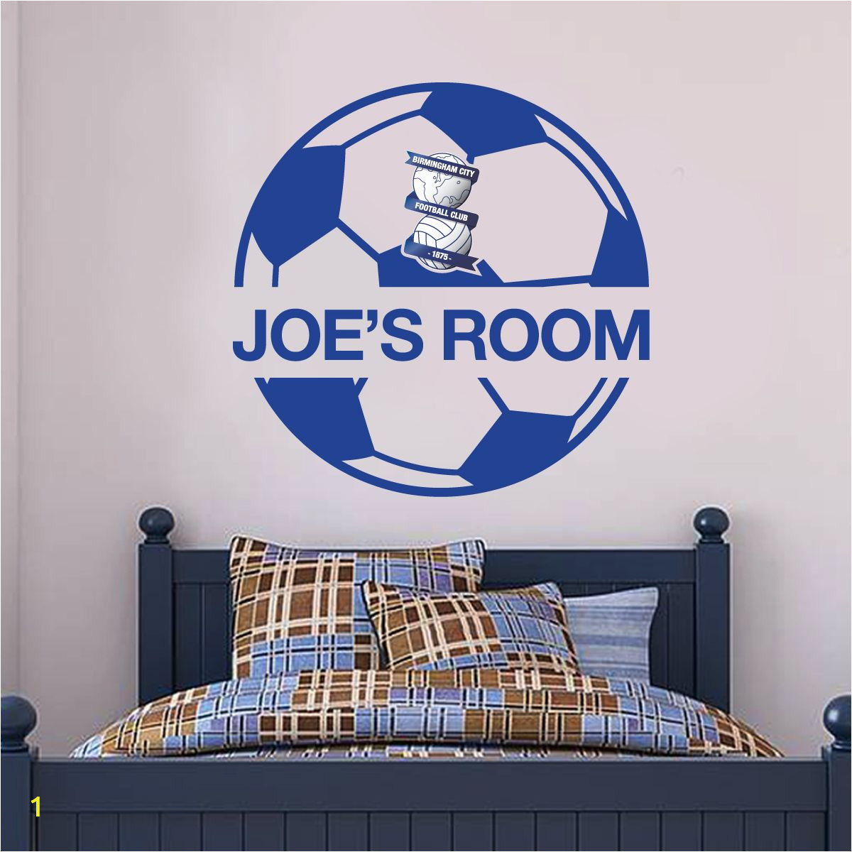 Stamford Bridge Wall Mural Birmingham City F C Ball Design & Personalised Name Wall