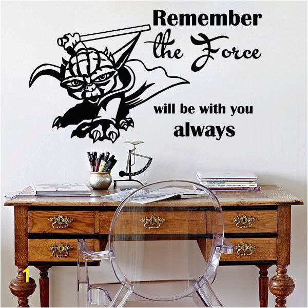 Star Wars Wall Mural Art Decal Wall Decal Jedi Master Yoda Star Wars Quote Remember the