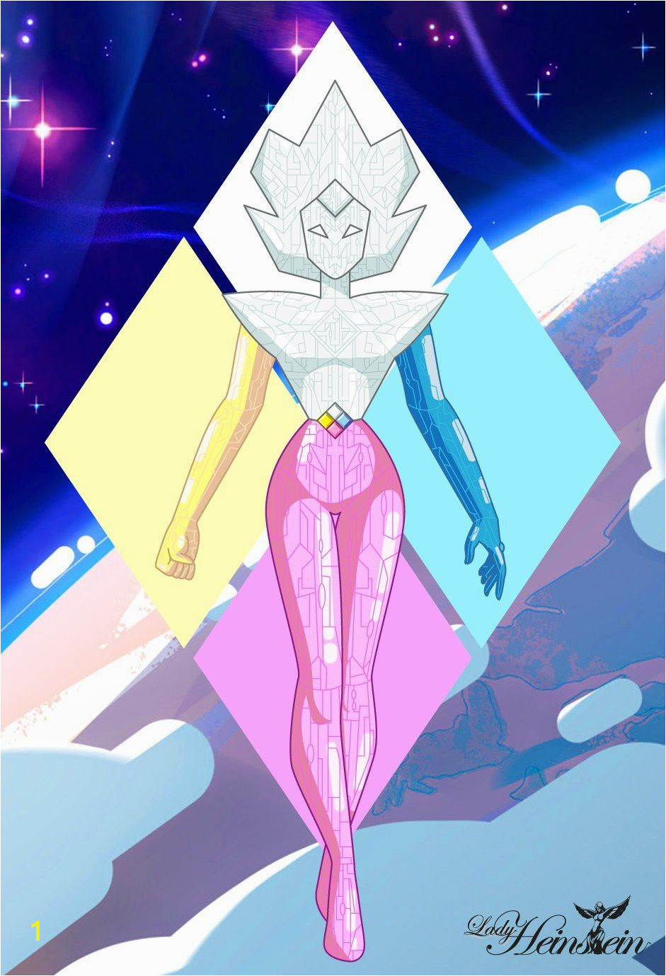 Steven Universe Wall Mural All 4 Diamonds to Her