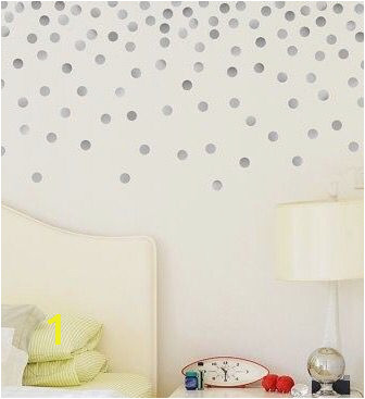 Stick On Murals for Walls Uk Silver Dot Wall Decals Metallic Silver Polka Dots Wall