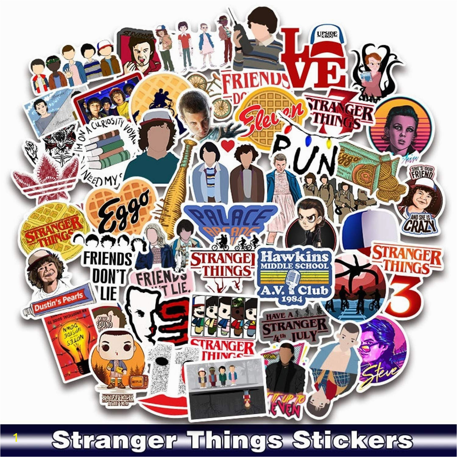 Stranger Things Wall Mural Amazon 50pcs Pack Stranger Things Laptop Stickers