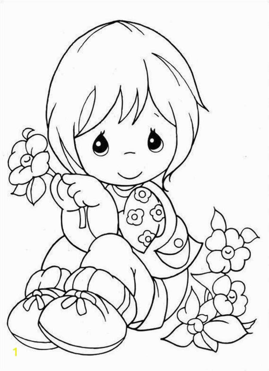 Strong Women Coloring Pages Little Girl Holding A Flower