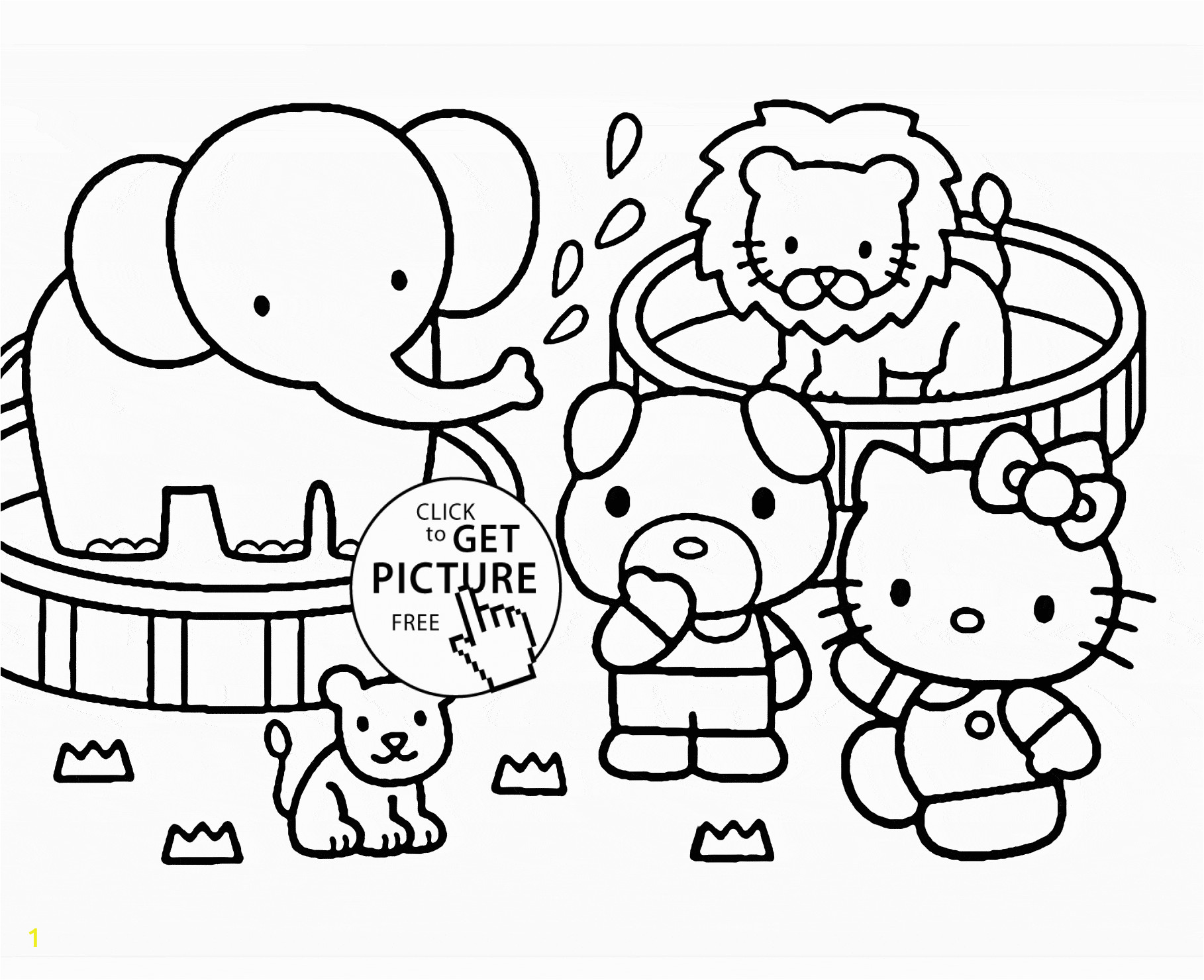 Stuffed Animal Coloring Pages Kitty at the Zoo Coloring Page for Kids for Girls Coloring