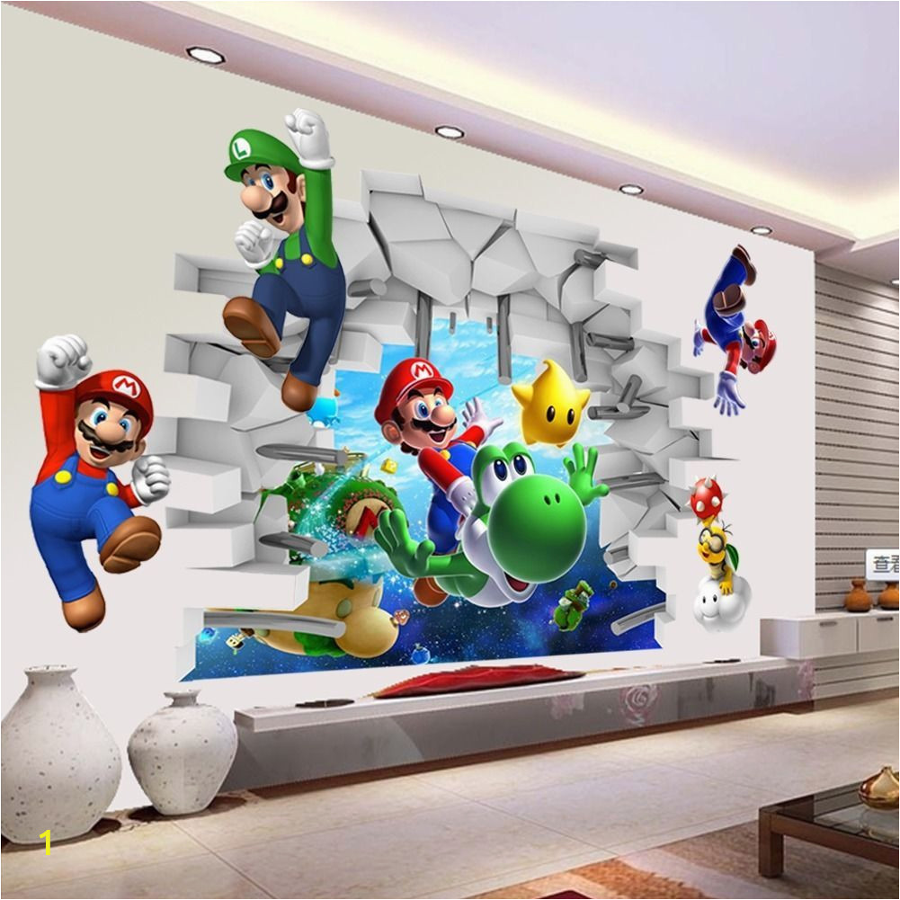 Super Mario Bros Wall Mural Kids Bedroom Decals Dekor