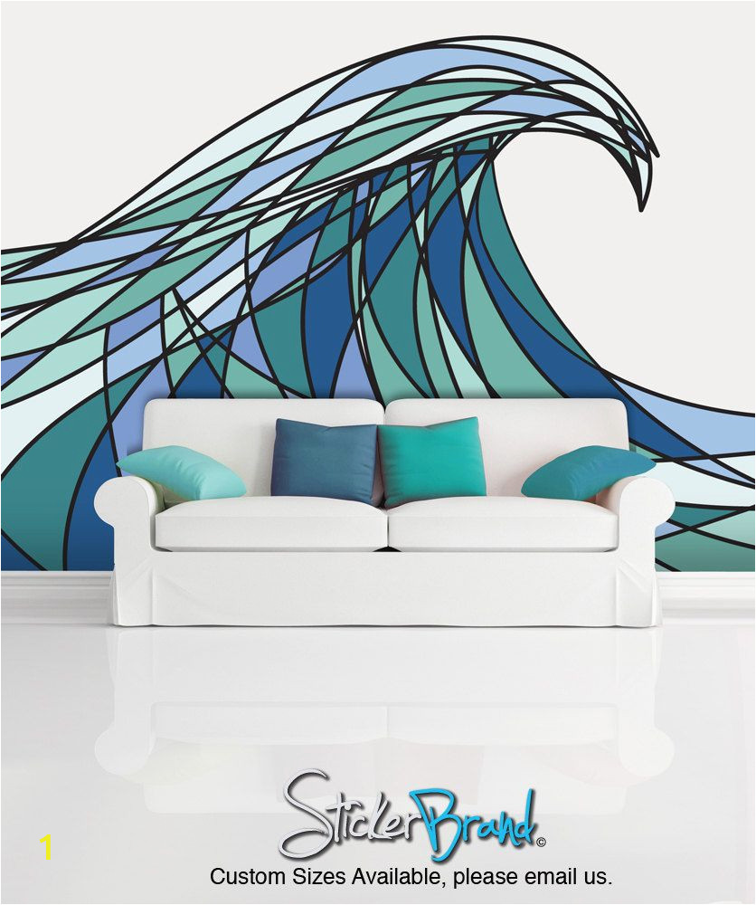Surf Wave Wall Mural $350 Power Waves Wall Mural Decal Sticker Decani Ocean Wave