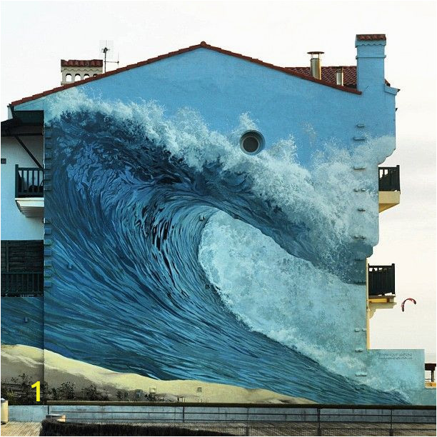 Surf Wave Wall Mural Surf Mural "hossegor" Surfing