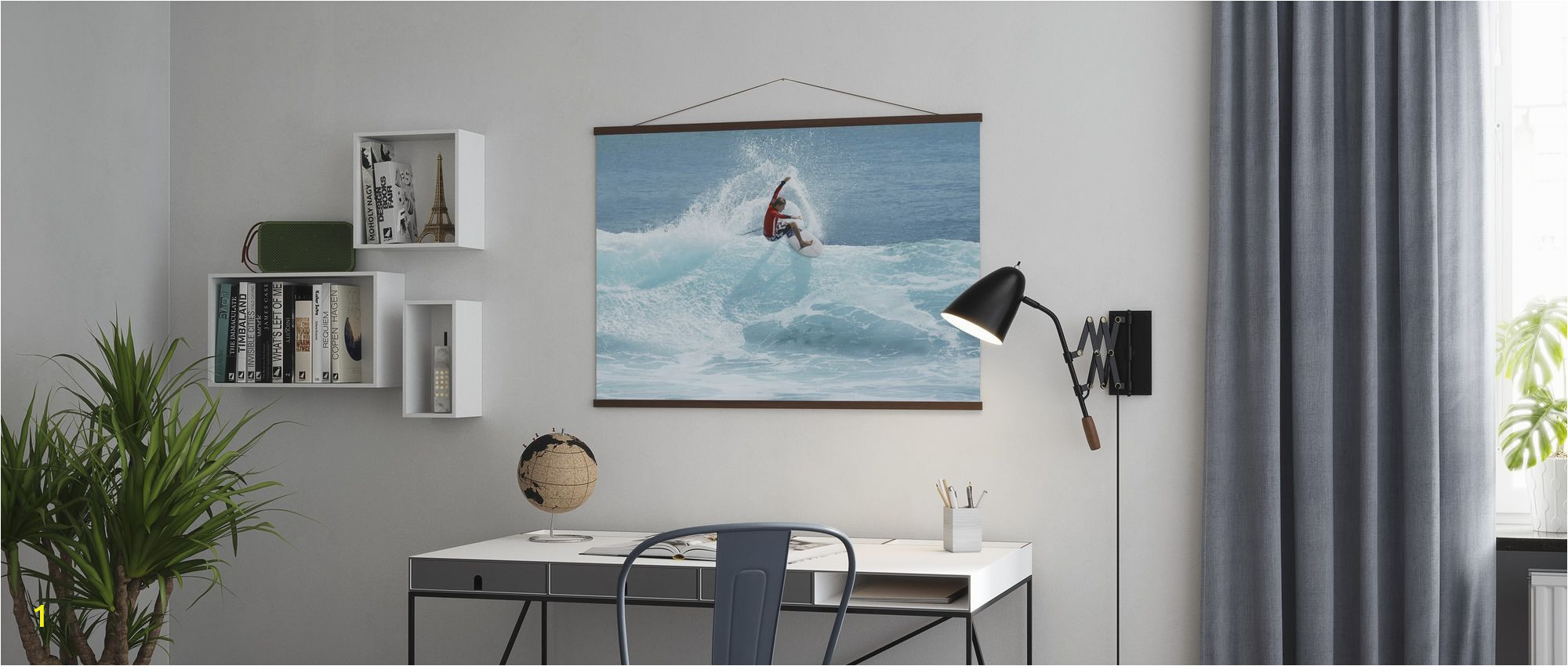 Surf Wave Wall Mural Surfer Carving top Of Wave Evocative Poster Wall