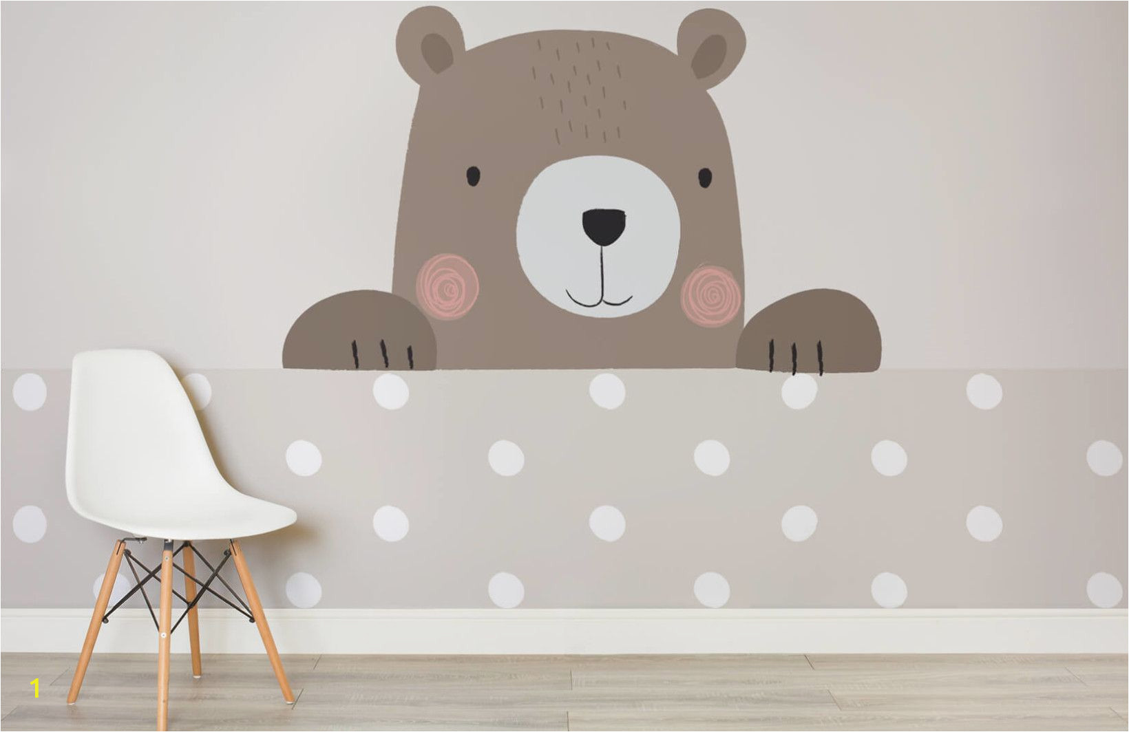 Teddy Bear Wall Mural Cute Cartoon Bear Wallpaper