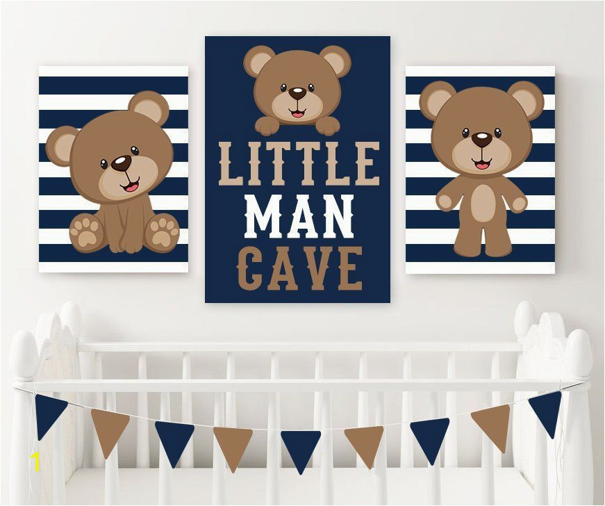 Teddy Bear Wall Murals Boy Bear Wall Art Baby Boy Nursery Decor Boy Bear Bedroom