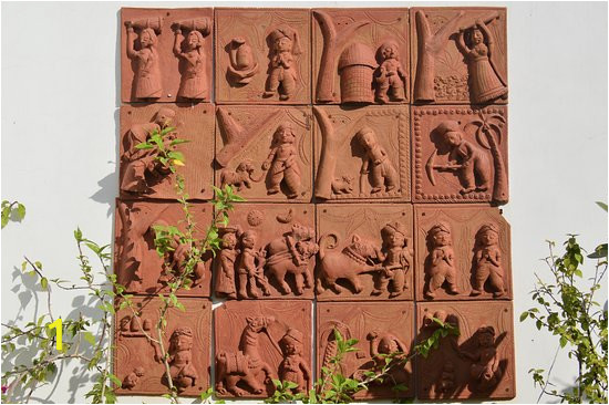 terracotta tiled wall