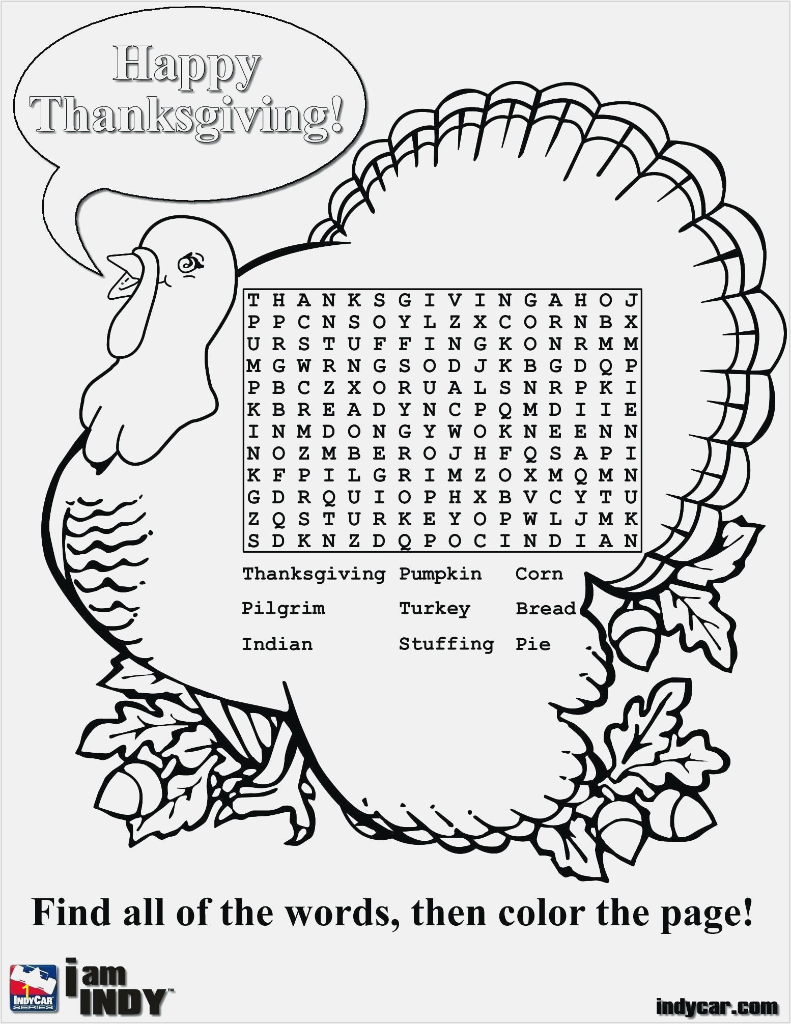 printable coloring pages happy thanksgiving