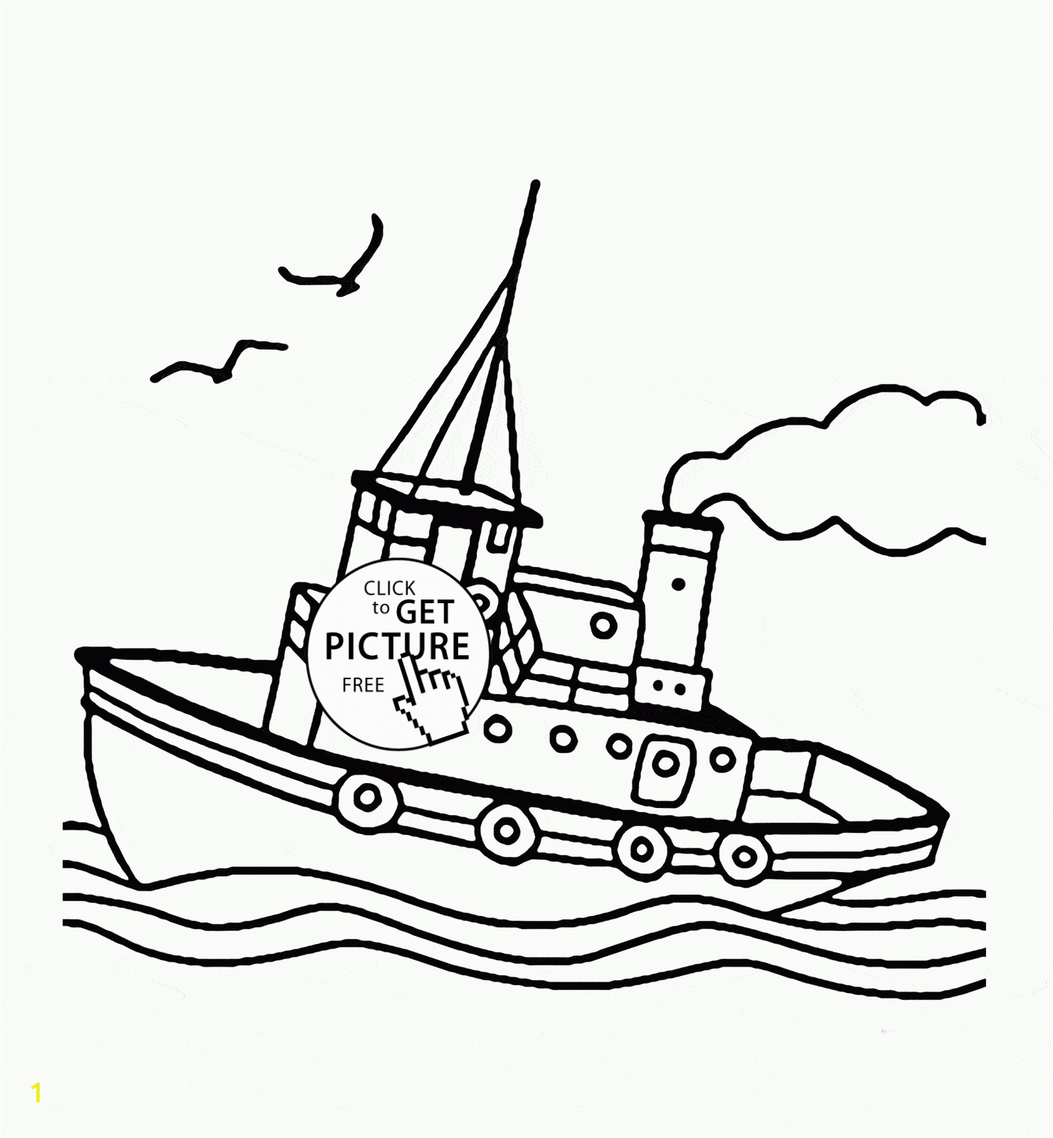 in tugboat coloring page for kids transportation pages