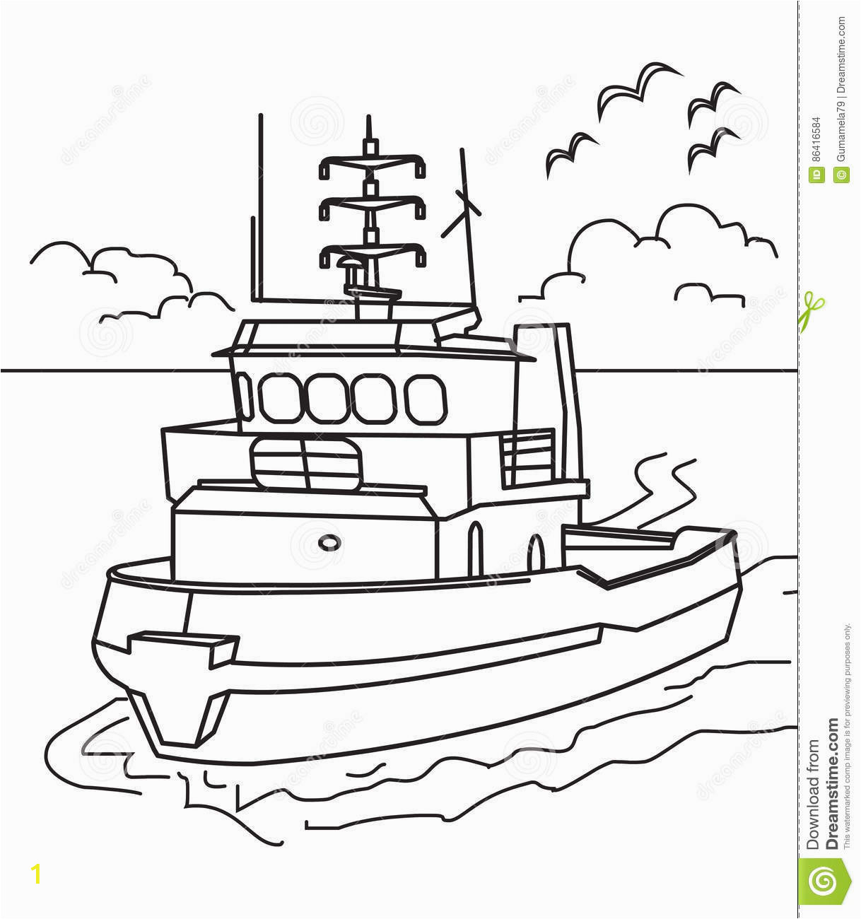 portfolio tugboat coloring page boat stock illustration of