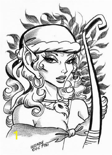 Thundercats Printable Coloring Pages Nightfall Pencil Sketch by Wendy Pini Elfquest