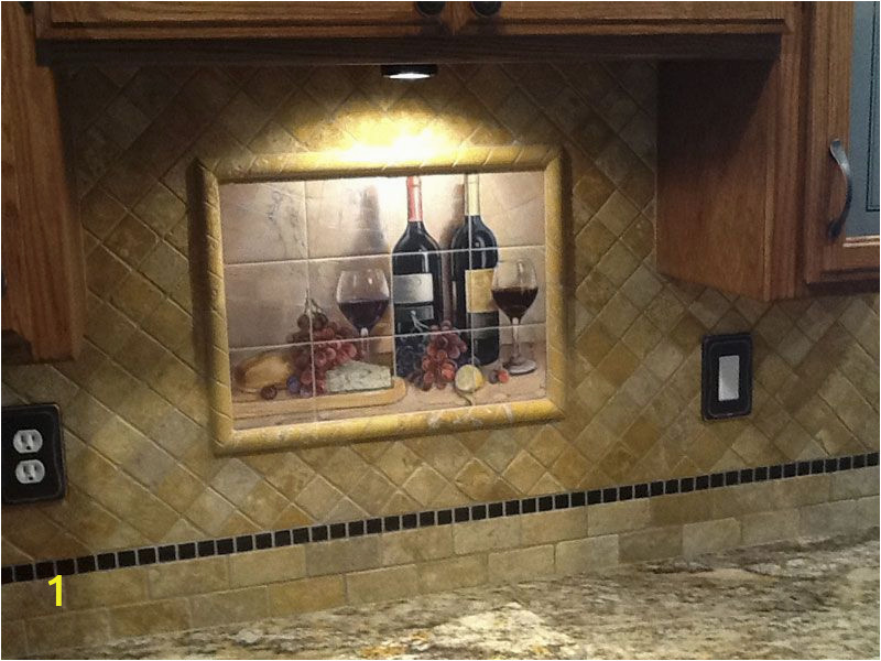 Tile Murals for Kitchen Walls Bread and Wine Tile Mural