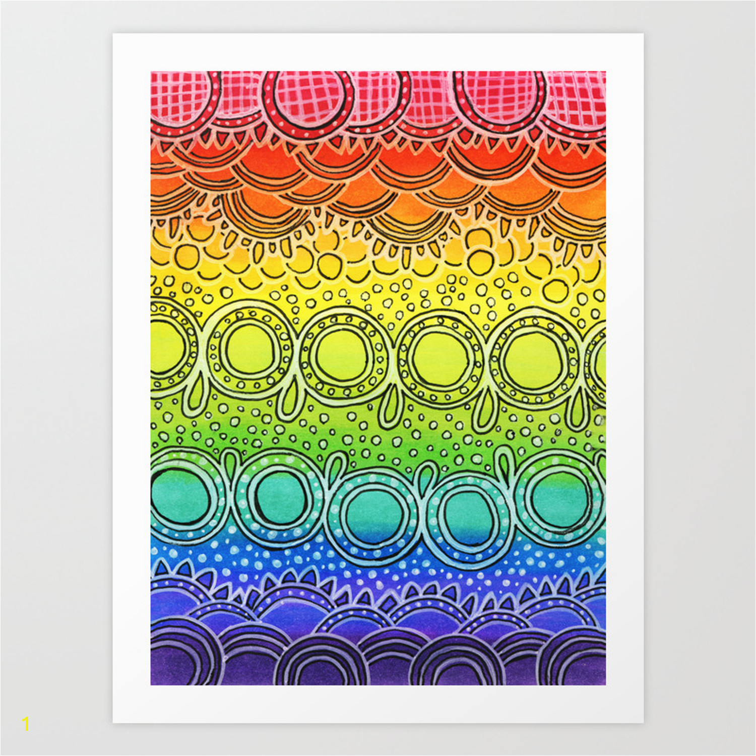 rainbow doodle prints