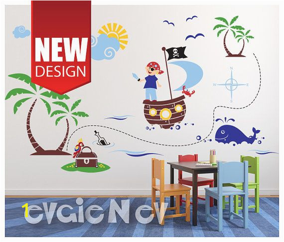 Treasure Map Wall Mural Pirates Wall Decals Kids Wall Decals Children Wall