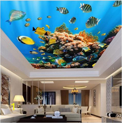 Tropical Fish Wall Mural Marine Life Ceiling Wallpaper Tropical Fish Wall Mural Home