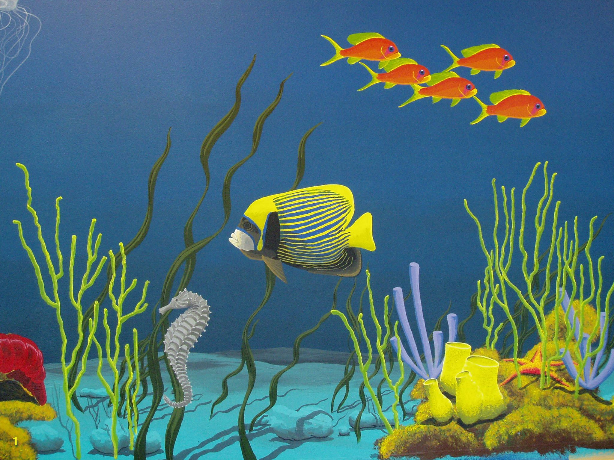 Tropical Fish Wall Mural Underwater Mural Ceramics