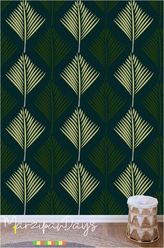 Tropical Leaves Wall Mural Palm Leaf Wallpaper Abstract Palm Leaves Wall Mural Green Wallpaper Removable Wallpaper or Traditional 61