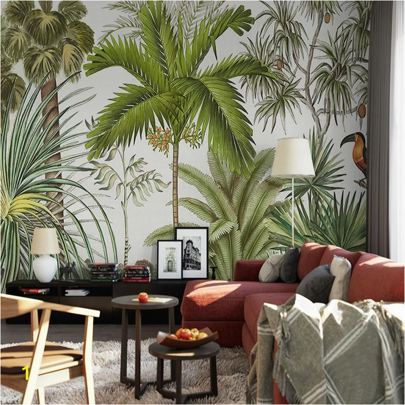 Tropical Rainforest Wall Mural Tropical Rainforest Green Plants Wallpaper Mural