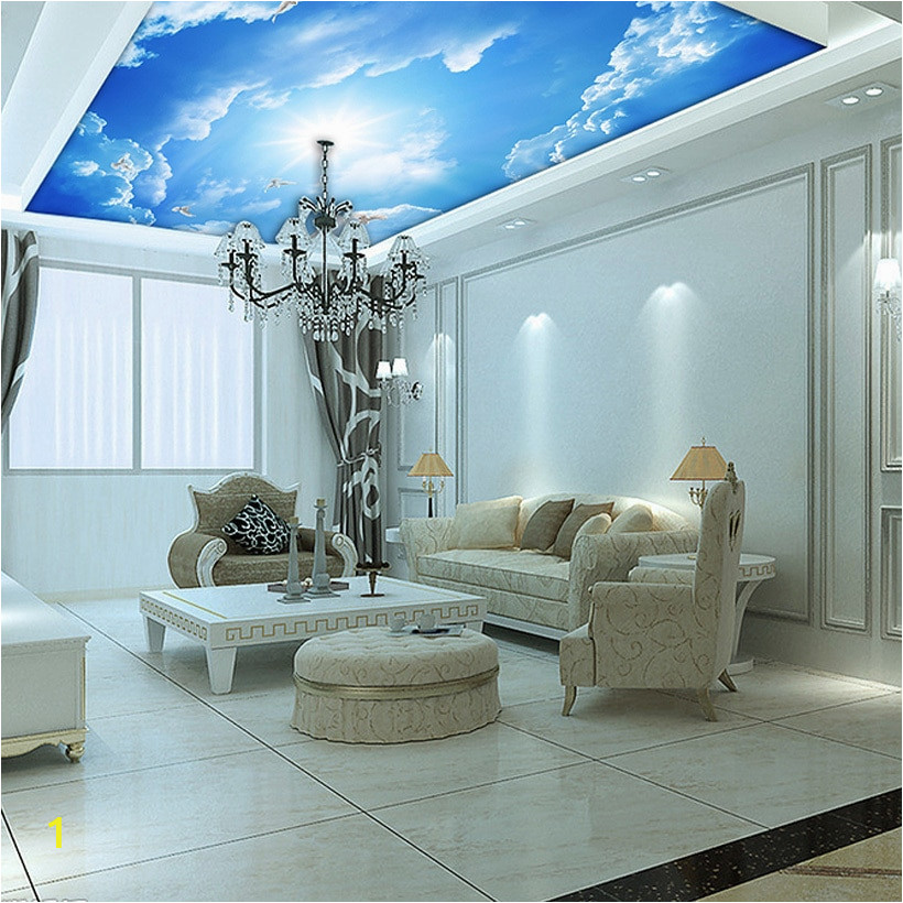 Custom murals 3d blue sky ceiling wallpaper mural wall painting 3d ceiling Leather pattern wallpaper