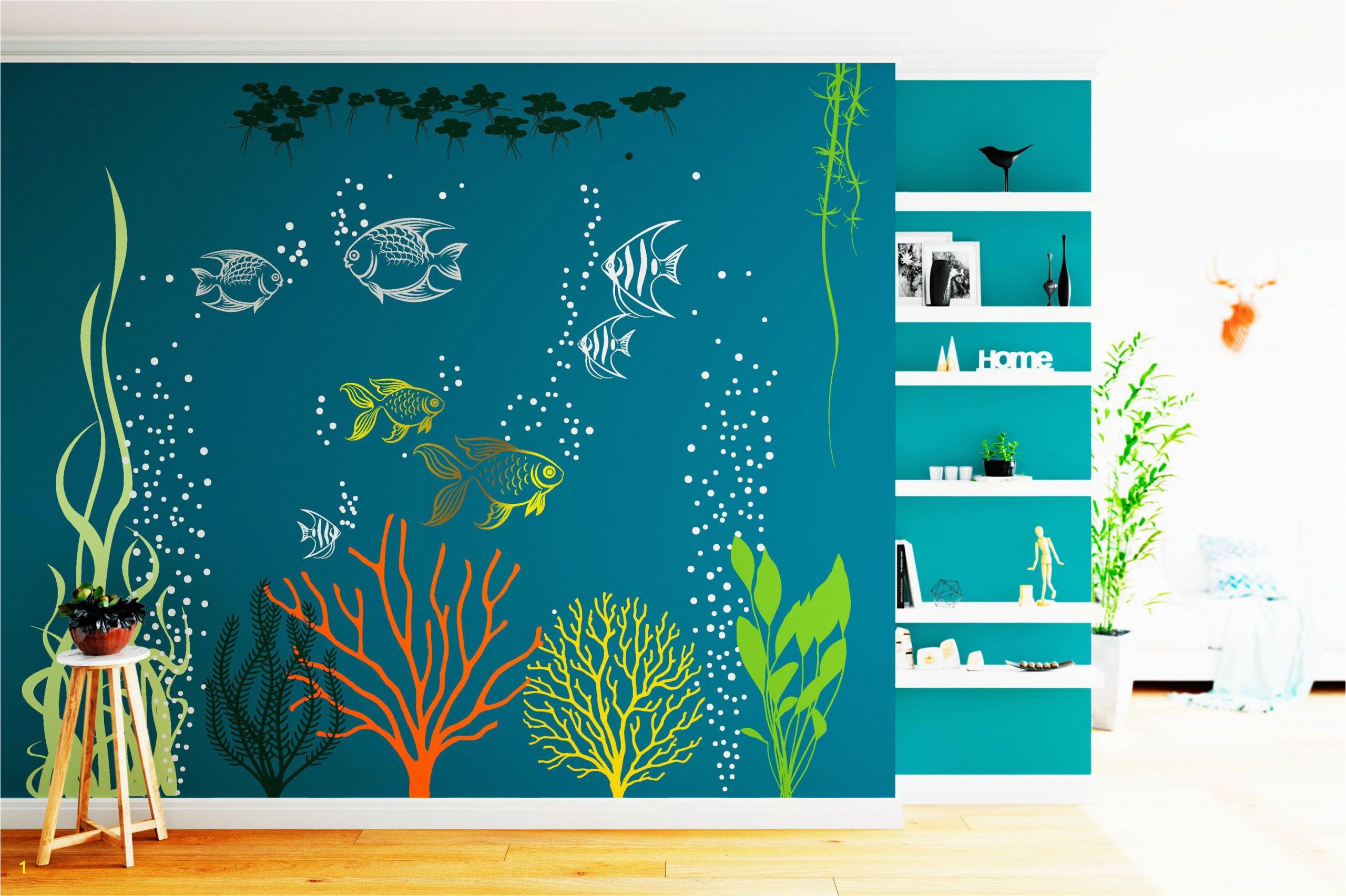 Under the Sea Murals for Walls Underwater Wall Decal Under the Sea Aquarium Vinyl Art