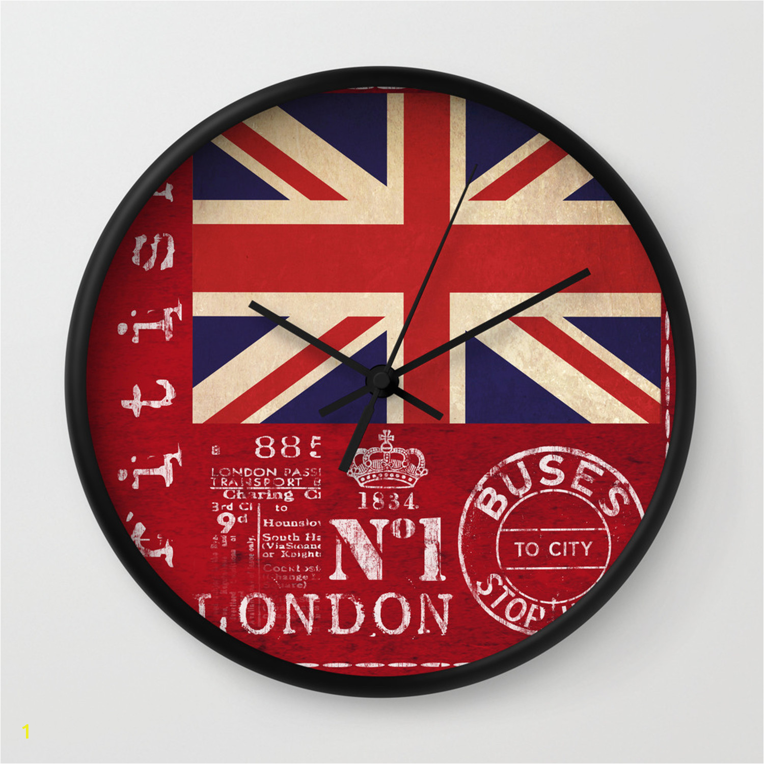 Union Jack Wall Mural Union Jack Great Britain Flag Wall Clock