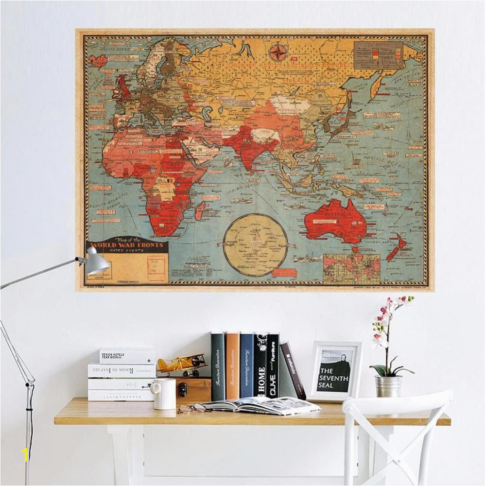 Us Map Wall Mural Vintage World Map Wall Sticker for Kids Room Bedroom Europe