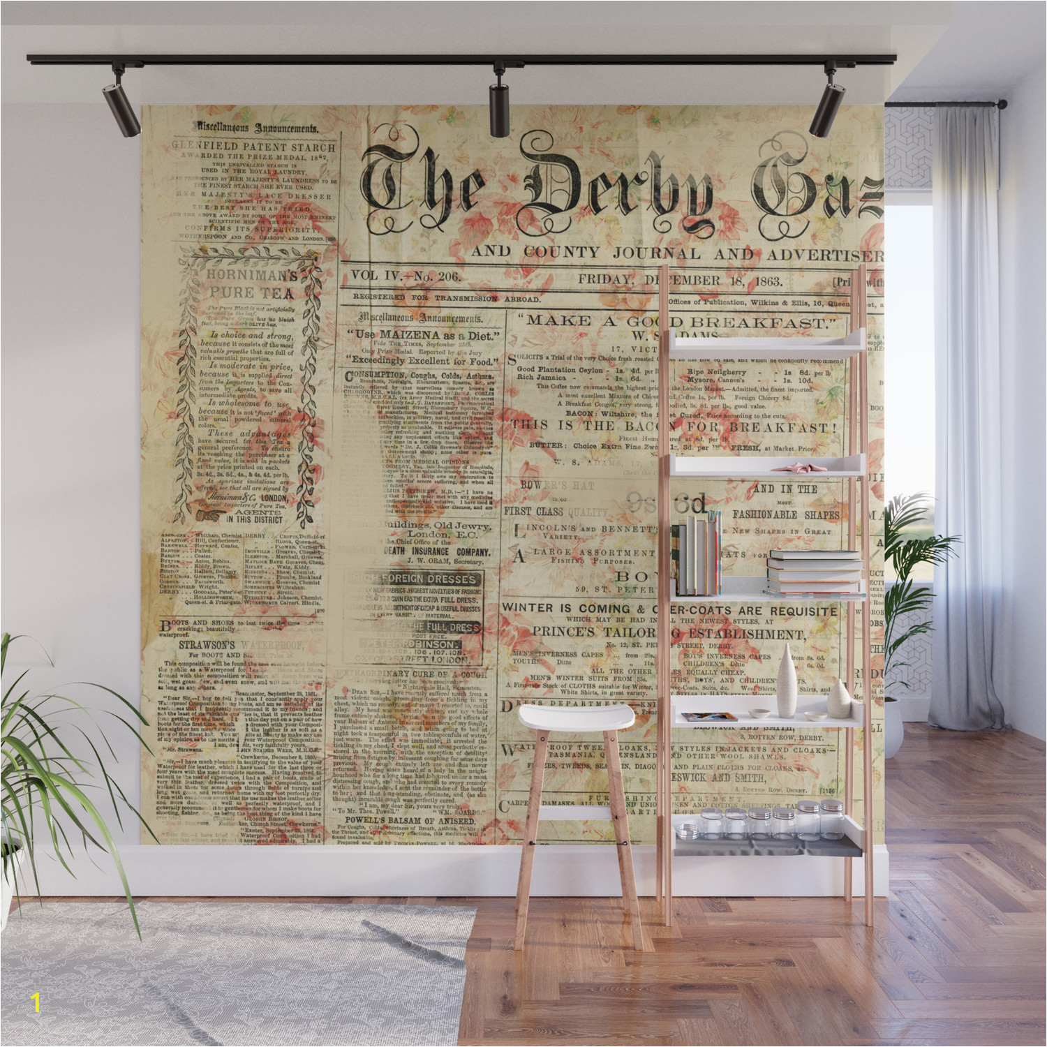 vintage newspaper grunge wall murals