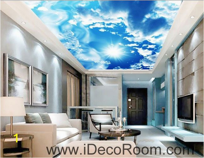 Wall and Ceiling Murals Sunshine Clouds Blue Sky Ceiling Wall Mural Wall Paper