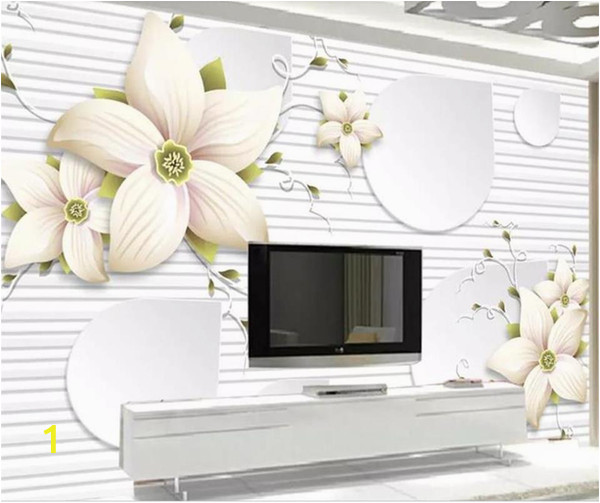 Wall Mural Custom Size Custom Size 3d Wallpaper Living Room Mural Lily Stereo Flower Picture sofa Tv Backdrop Mural Home Decor Creative Hotel Study Wallpape Wallpapers