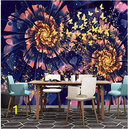 Wall Mural Ideas for Dining Room Modern Dreamy Golden butterfly Flower Wall Murals