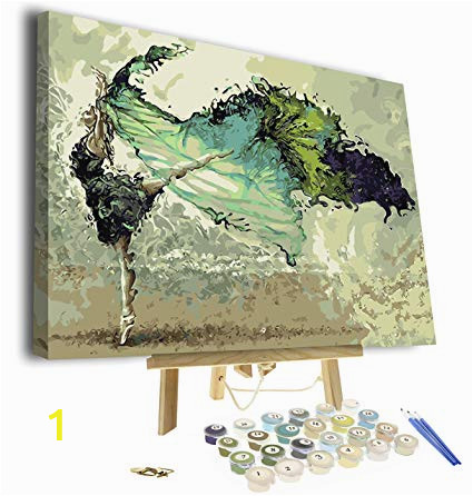 Wall Mural Paint by Numbers Kit Paint by Numbers for Adults Framed Canvas and Wooden Easel Stand Diy Full Set Of assorted Color Oil Painting Kit and Brush Accessories soul