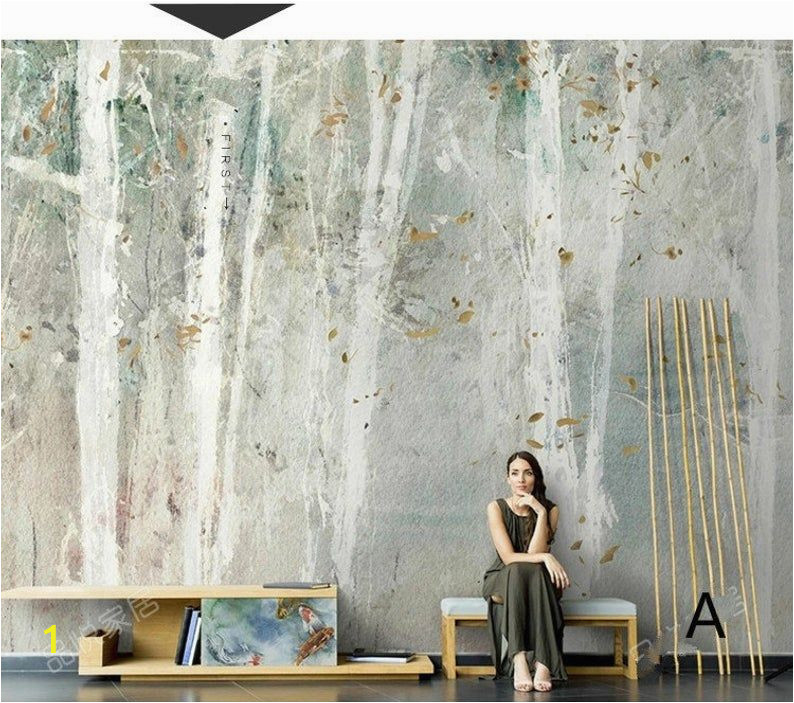 Wall Mural Paintings Abstract Oil Painting Abstract Birch Trees Wallpaper Wall Mural